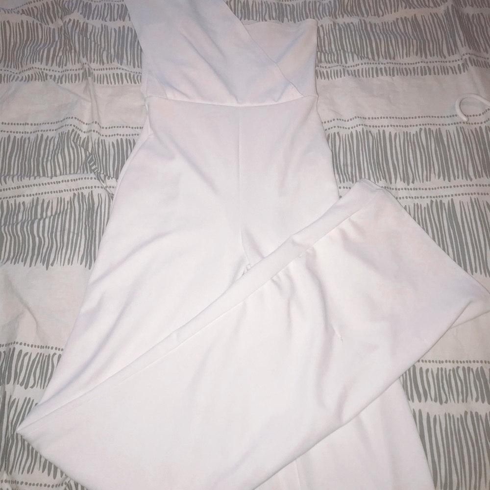 Pretty Little Thing white jumpsuit